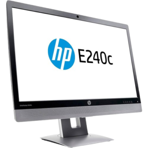 Monitor Reacondicionado LED HP E240c 23.8" FullHD / Multimedia / Webcam / HDMI / VGA / DP / Negro-Plata / Grado A- Marcas en la pantalla