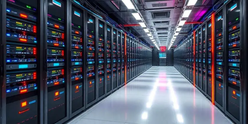 Mantenimiento informático: Clave para la eficiencia empresarial. 2 Centro de datos con servidores para almacenamiento y procesamiento de información.